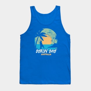 Retro Sunset Byron Bay Australia Surfing // Retro Australian Beach Tank Top